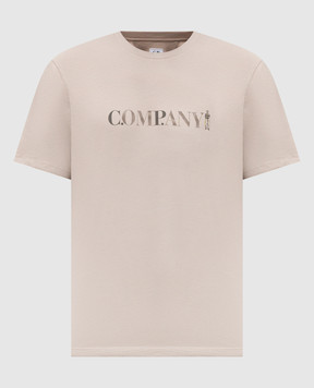 C.P. Company Beige T-shirt with emblem MTS085A005100W