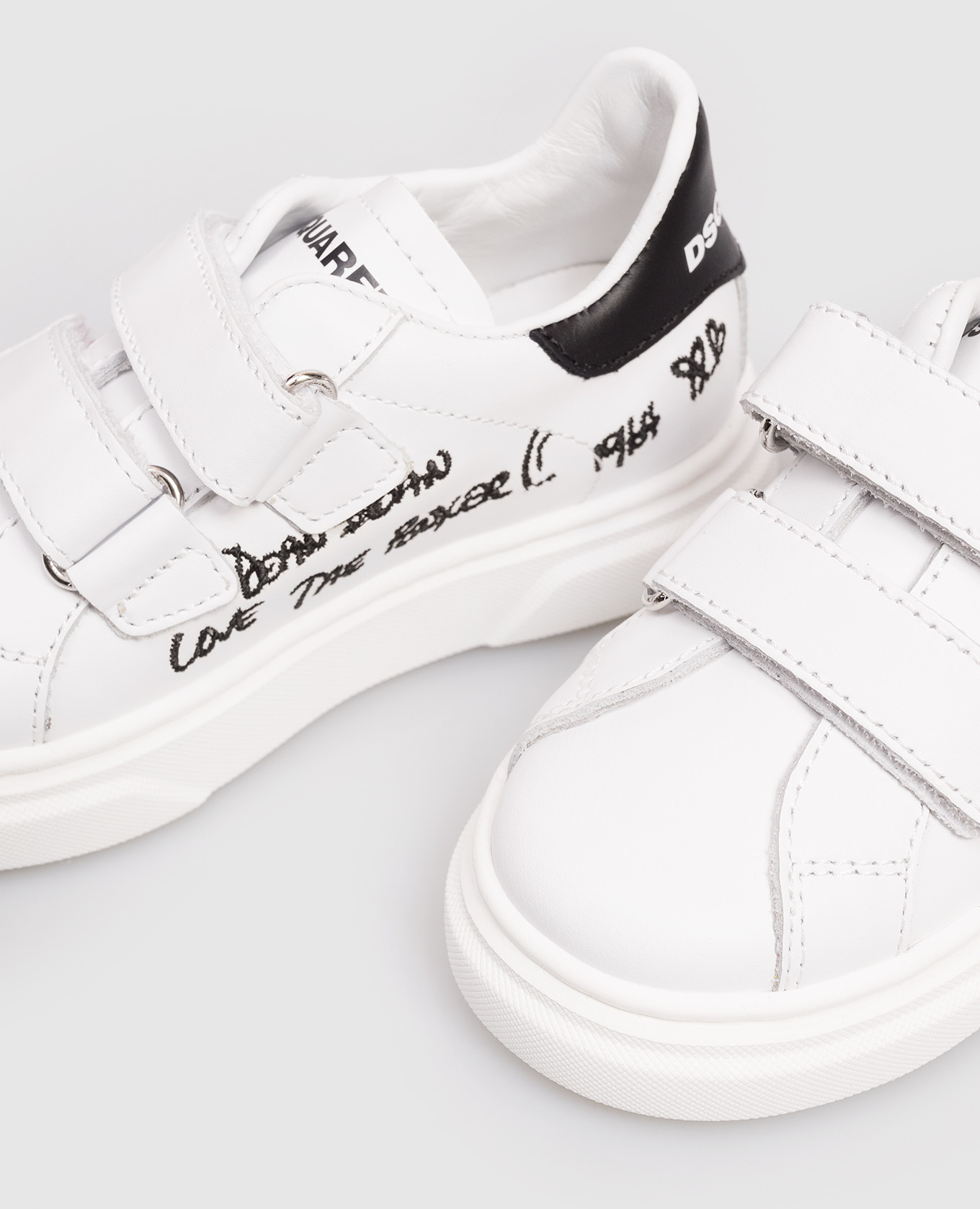 

Children's white leather sneakers with logo DSQUARED2