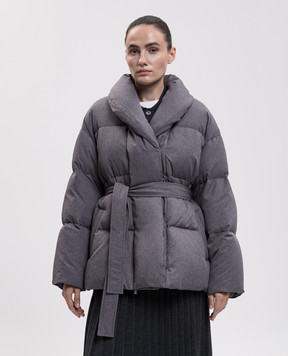 Be Florence Gray down jacket with belt BE2638