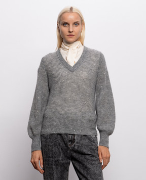 Brunello Cucinelli Gray pullover with wool MPG737802