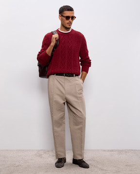 Brunello Cucinelli Burgundy patterned sweater M28505900