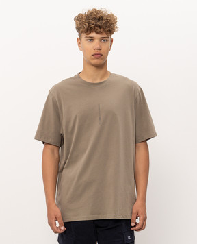 C.P. Company Khaki T-shirt with logo print MTS184A005100W