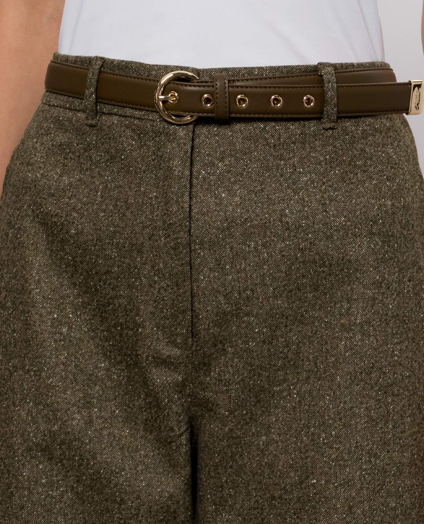 GIOIA khaki wool and silk pants Max Mara 5