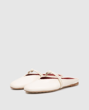 Bottega Veneta Rosa Mary-Jane Beige Leather Mules 855863VBSD0