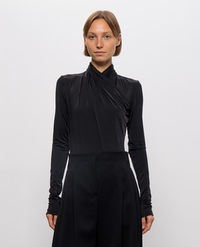Thierry Mugler Black bodysuit with drape 26W3BO02896030