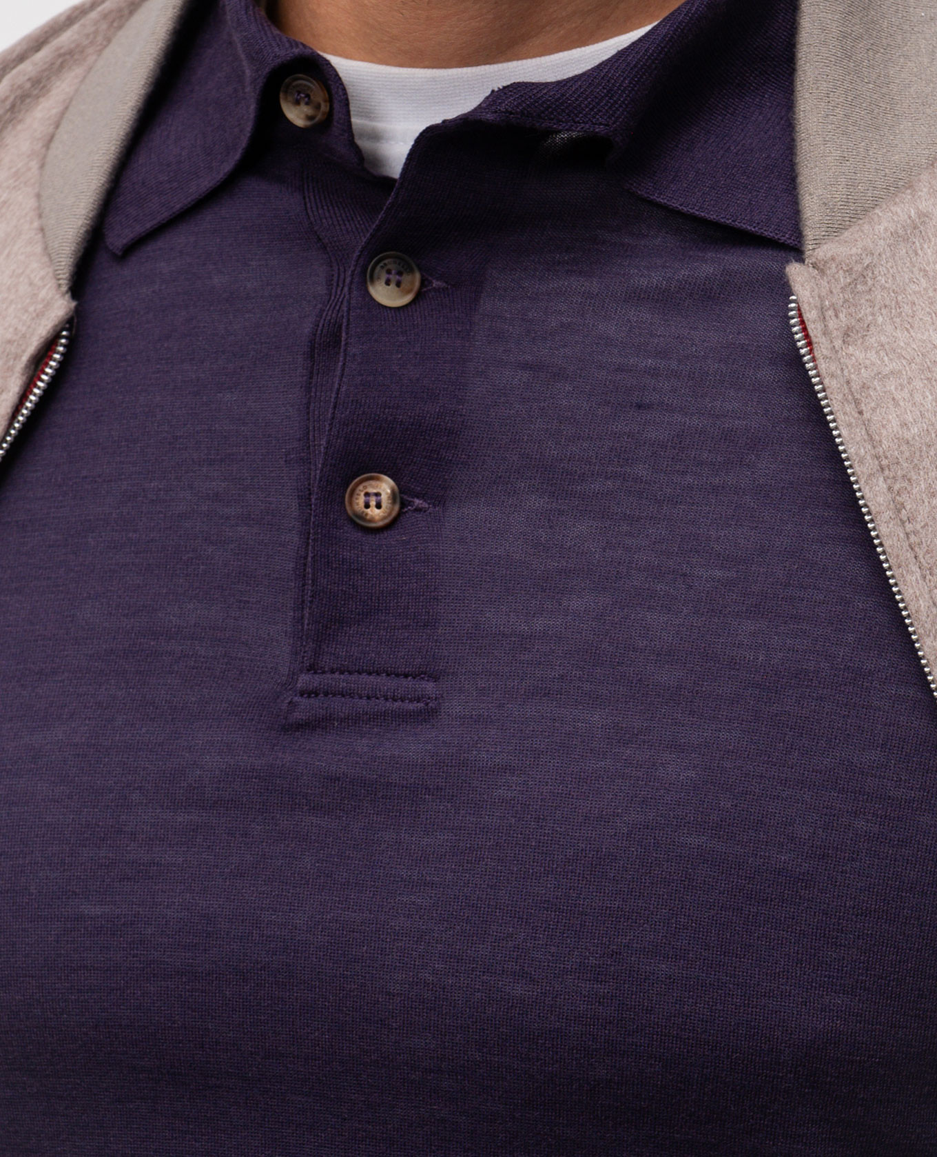 

Purple silk polo Brunello Cucinelli, Violet