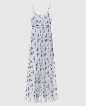 Ballantyne Blue silk dress with floral print BLD264SSI20