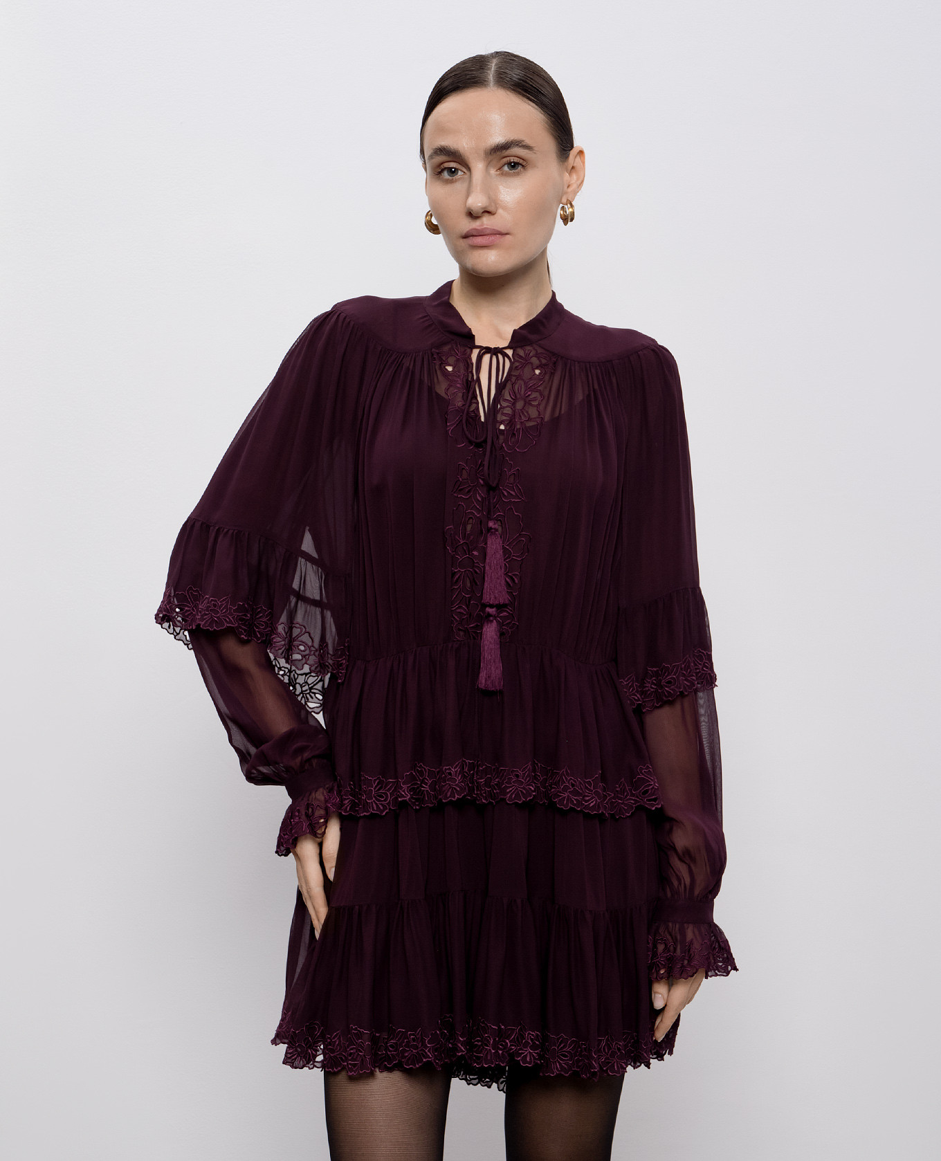 

Purple dress with embroidery Twinset, Violet