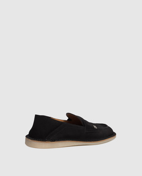 Dolce&Gabbana Black suede slip-ons with DG logo monogram A50739AS707