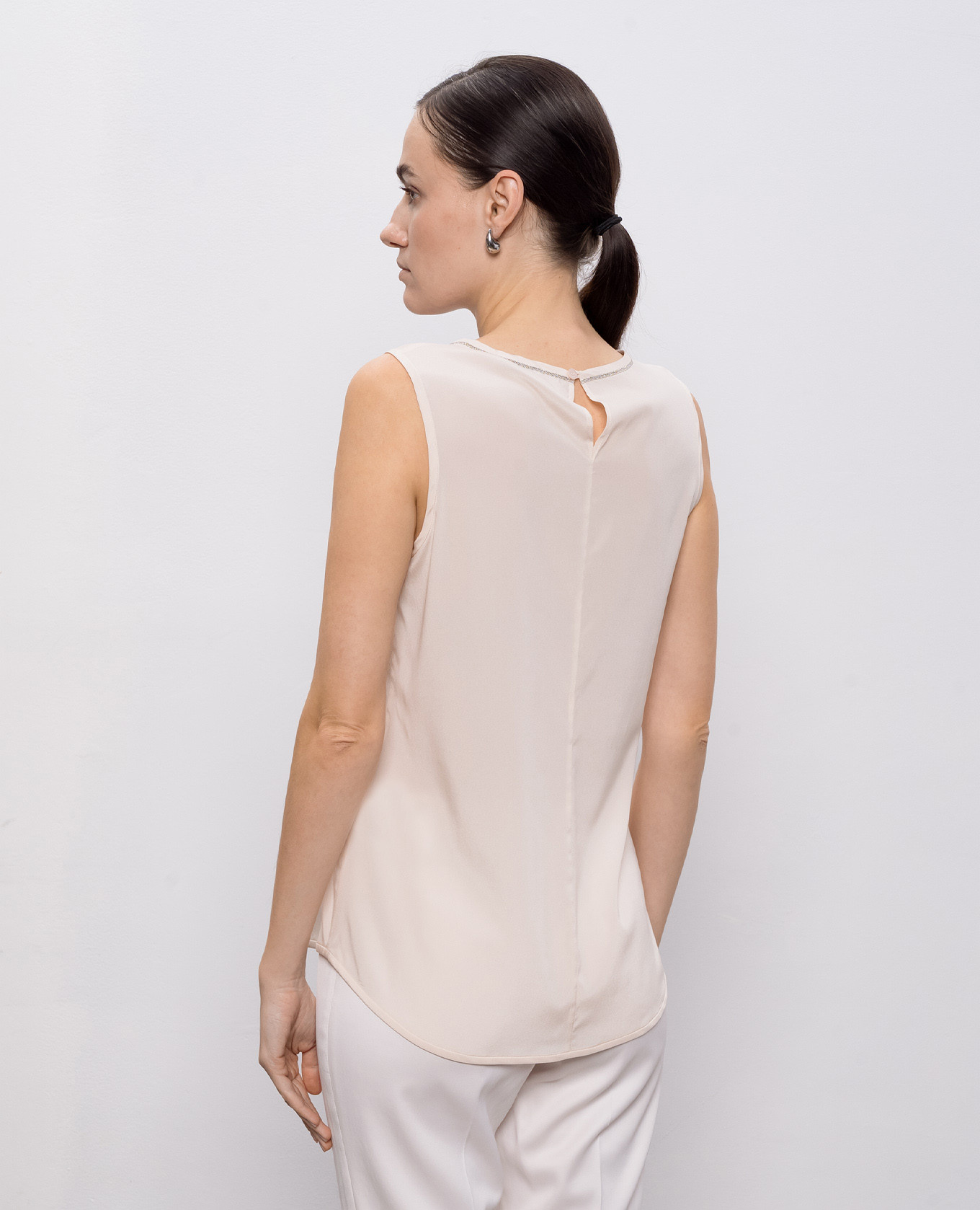 Beige silk top Peserico 4