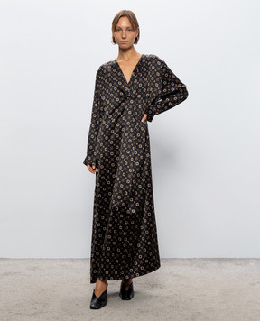 Momoni Black Eila dress with silk MODR06004MO