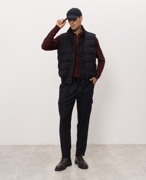 Kiton Burgundy wool polo shirt UMK0493