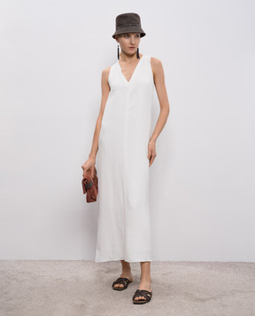 Brunello Cucinelli White dress with linen MH126A4812