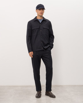 Peserico Blue wool shirt R5223802710