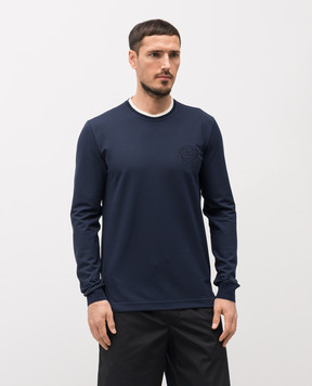 Dolce&Gabbana Blue longsleeve with logo embroidery G8SW5ZHU7WZ