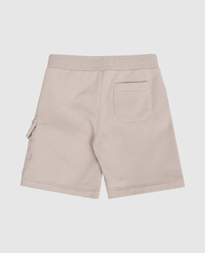 C.P. Company Children's gray shorts with logo patch EPQ004LCA69