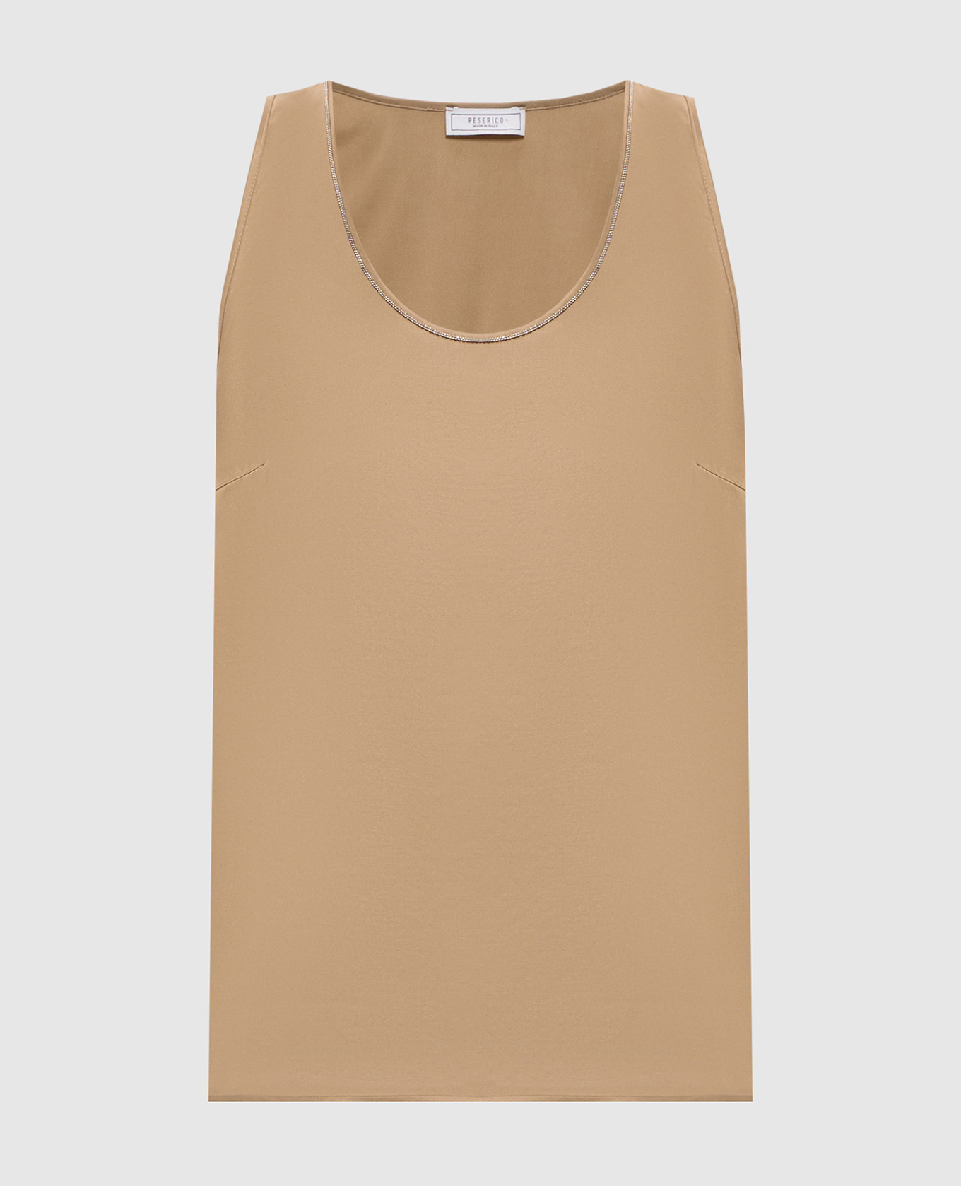 Brown top with monil chain
