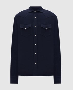 Brunello Cucinelli Blue shirt with cashmere MM840KC01