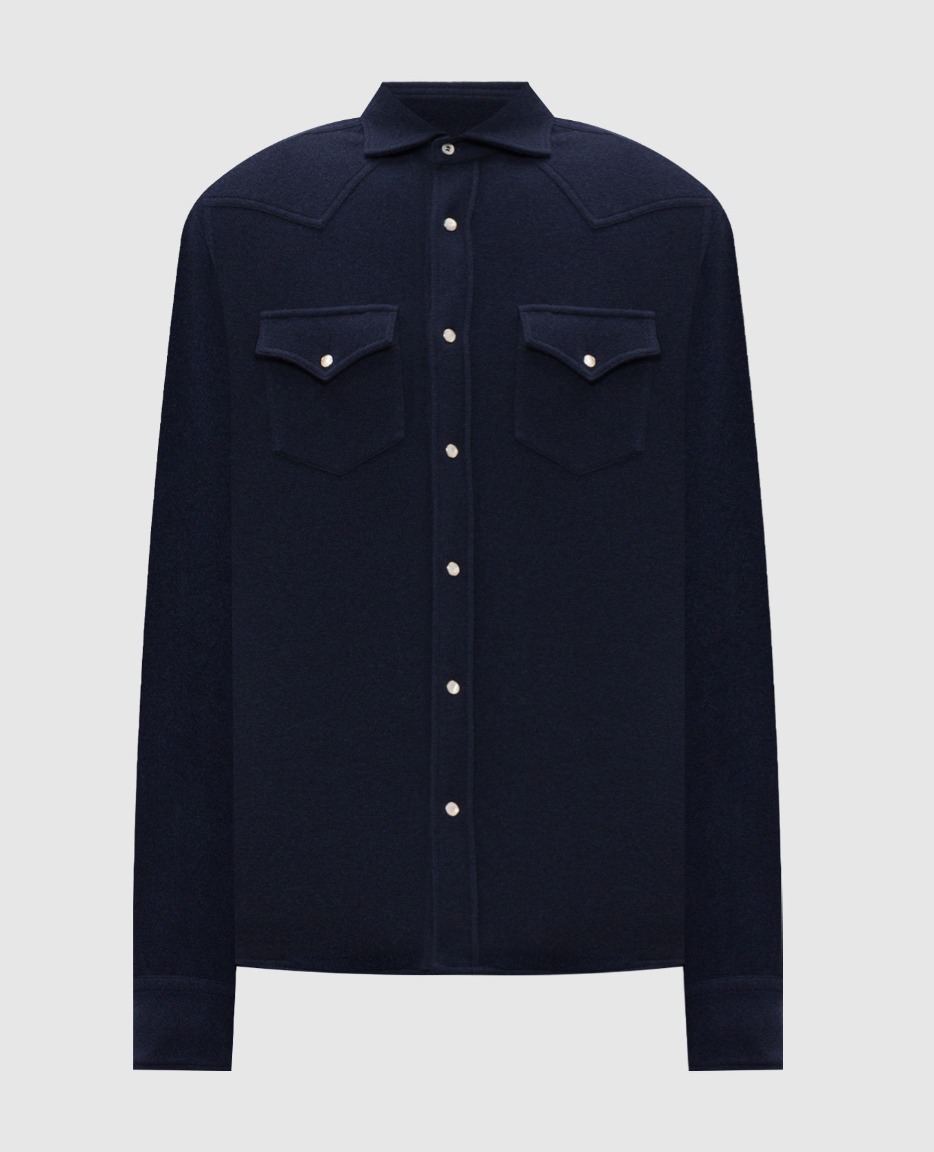 Blue shirt with cashmere