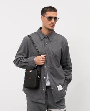 Thom Browne Black leather bag with logo UAG189AL0090