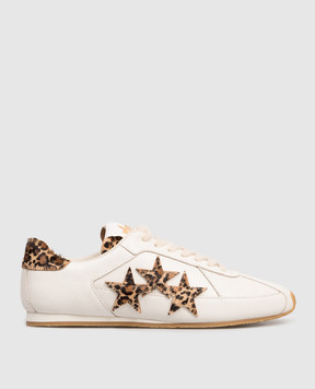 AMIRI LEOPARD PACIFIC white leather sneakers with animal print AWSNSN1032