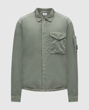 C.P. Company Green windbreaker with logo patch MOS710A005904G