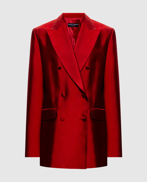 Dolce&Gabbana Red double-breasted silk jacket F29UUTFU116