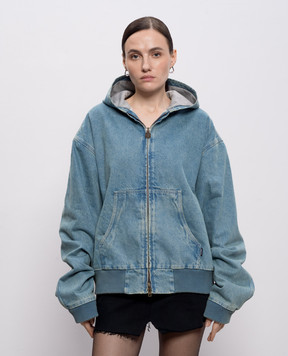 Vetements Blue denim jacket with a distressed effect ME76DJ061N1w