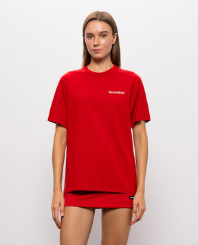 Sporty & Rich Red T-shirt with a print of the inscription TO11985300RE15