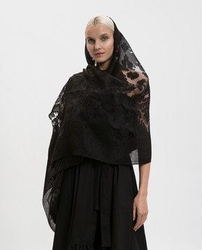 Twinset Black scarf with a pattern 261TA4320