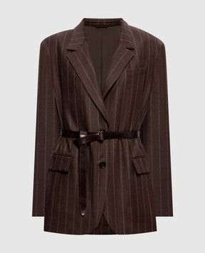 Brunello Cucinelli Brown striped wool jacket MG5547438P