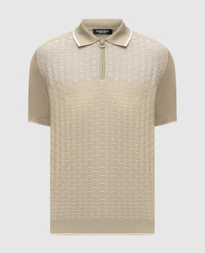 Stefano Ricci Khaki silk polo K818109P31F26175