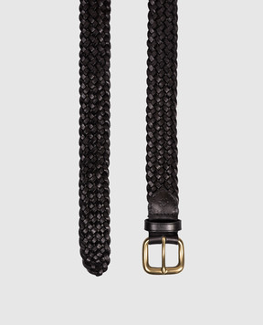 Dragon Black leather braided belt DGS66045