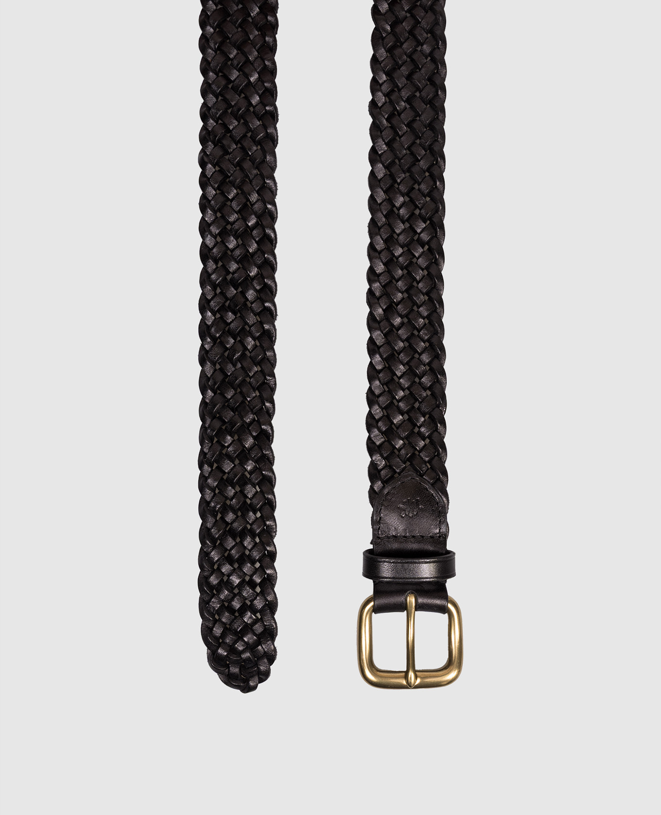 

Black leather braided belt Dragon