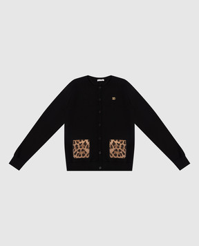 Dolce&Gabbana Children's black wool cardigan L5KWN7JDVGJ