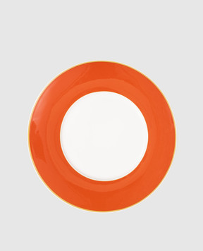 Geminiano Cozzi 1765 White porcelain serving plate Striche Arancio e Oro LGCGU22331019