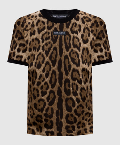 Brown printed T-shirt
