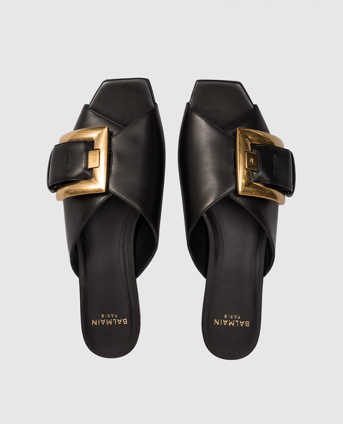 

Anthem black leather flip-flops Balmain
