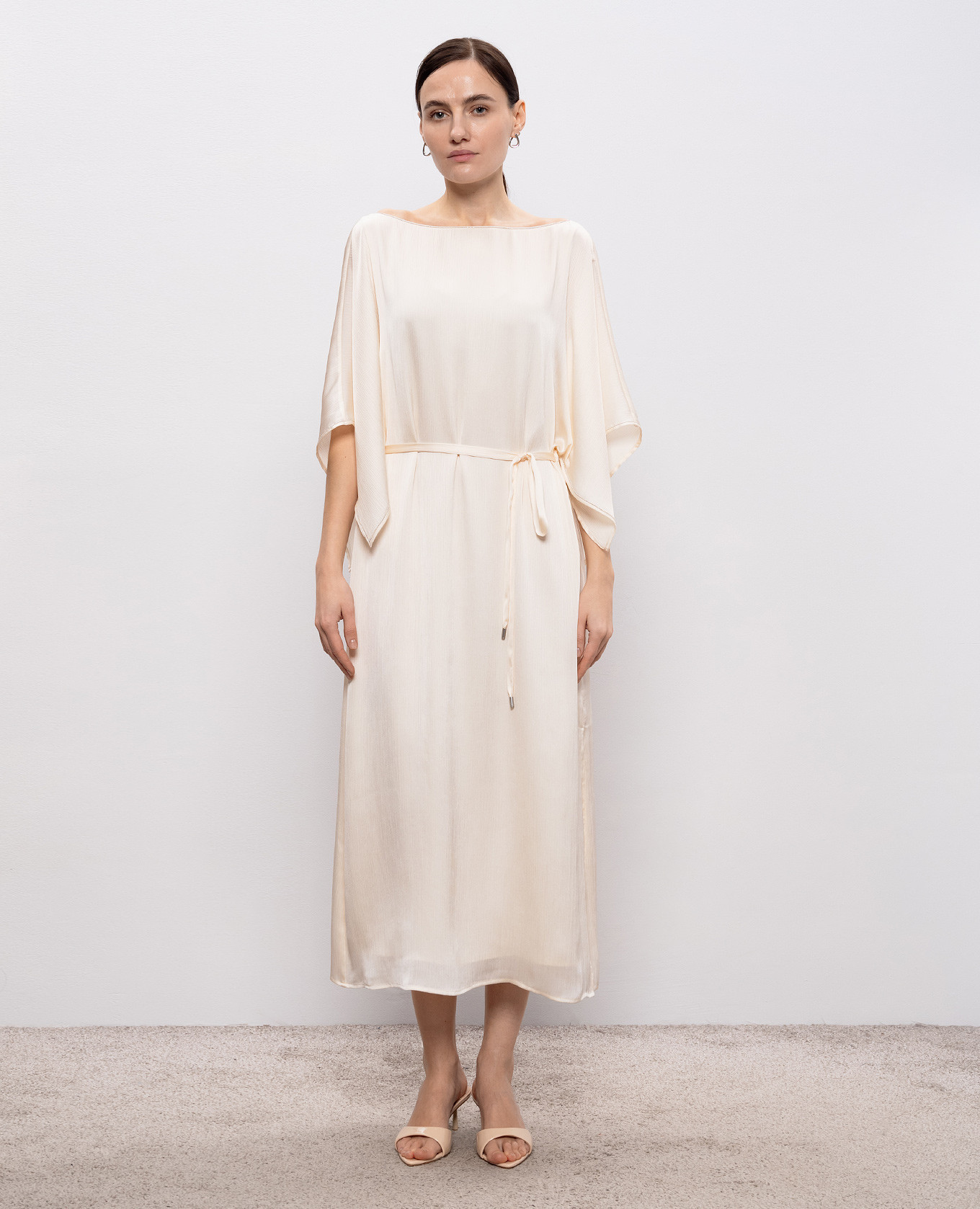Beige midi dress with belt Peserico 3
