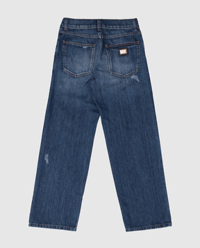 Dolce&Gabbana Children's blue jeans with a worn effect L42F88LDD5326