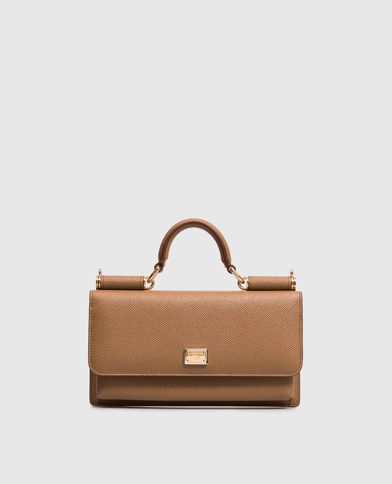 Brown Dauphine leather mini bag
