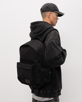 Juun.j Black backpack with logo patch JC61D4P015