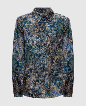 Momoni Blue Meudon silk blouse MOSH00401MO