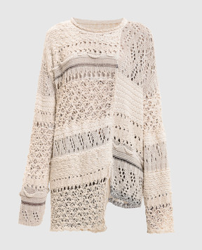 Y`S Yamamoto Beige openwork sweater YQK08682