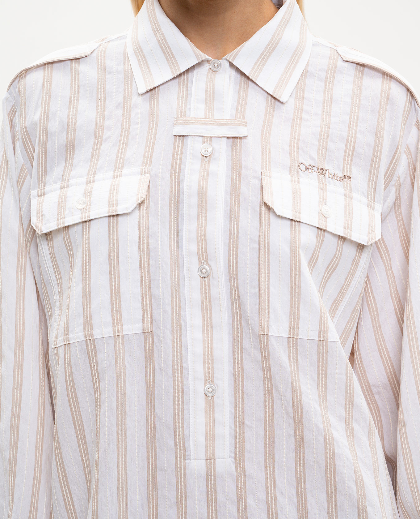 

Roxy white striped shirt dress Off-White