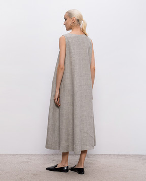 Intoca Gray linen dress 261LIPDR1103