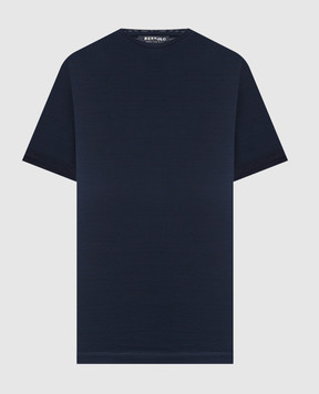 Bertolo Cashmere Blue T-shirt with emblem 000252001912