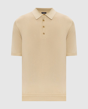 Stefano Ricci Yellow silk polo with monogram logo K616215P14F26101