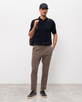 Peserico Brown pants with logo patch R54774T23D00800