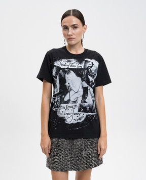 Dolce&Gabbana Black T-shirt with print F8V90TGDDH4
